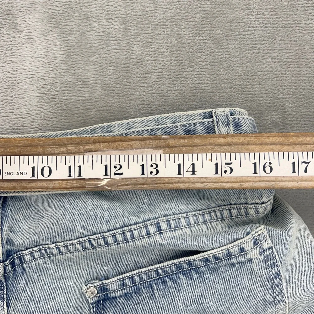 Thinner Light‎ Wash Acid Denim High Waisted Pleated Mom Jeans with Belt Size 11